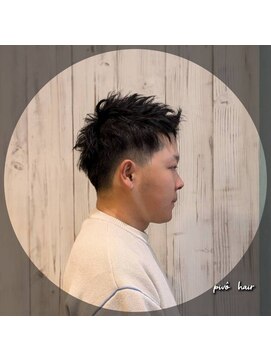 ピヴォヘアー(pivo hair) メンズカット　アップバングショート　ツーブロック