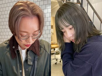 ナリー(Nary)の写真/ナチュラルなブリーチデザインとNOブリーチのダブルカラーがおすすめ◎ダメージレスな透明感を＊