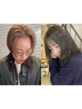 ナチュラルなブリーチデザインとNOブリーチのダブルカラーがおすすめ◎ダメージレスな透明感を＊