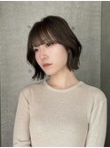 ミディアムボブ大人ボブマロンベージュくすみベージュ