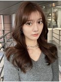 20代30代40代顔周りカット2wayバング韓国ヘアーレイヤーカット