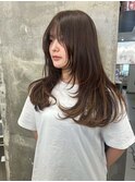ハイライトカラーミルクティーベージュレイヤーカット