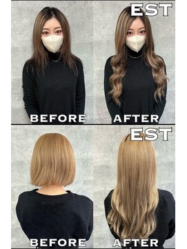 エスト 大阪梅田(EST) レミー100%高級人毛/53cm☆シールエクステ60枚