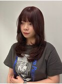 顔まわりカット/レイヤーカット/セミロング/ダークブラウン