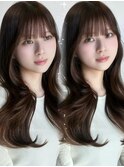 春夏人気透明感カラー&顔周りカット/前髪カット