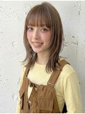コーラルベージュブリーチなし小顔クラゲウルフA13志木10代20代