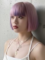 プネル 渋谷(PUNEL)&nbsp;モードボブ　ピンクラベンダー　裾カラー　ケアブリーチ