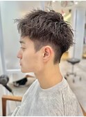 10代20代刈り上げツイストパーマ無造作アップバングショート