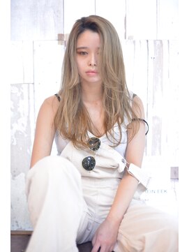 ラべリー 池袋(LOVELEY) LOVELEY かきあげロング×ハイトーンベージュ　【池袋】