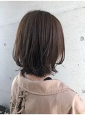 ナチュラルショートくびれ外ハネボブ ダークブラウン