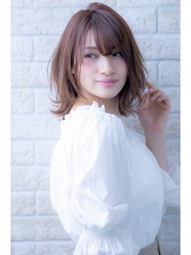 ヘアーアートシフォン 川口東口店(hair art chiffon) ことりベージュor黒髪のウォーターフォールの毛先パーマボブ