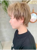 ミニウルフ、ブロンド、ベージュ、ミルクティベージュ