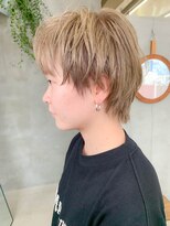 テトヘアー(teto hair)&nbsp;ミニウルフ、ブロンド、ベージュ、ミルクティベージュ