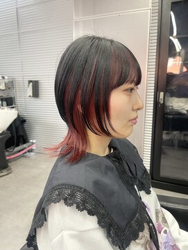 イロハ(IROHA) ピンクインナーカラー×ウルフ