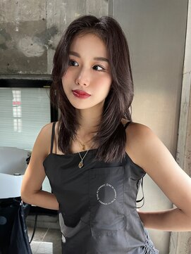 サイン 表参道(SIGN) 韓国ヘアーハッシュカットレイヤーカットグレージュブリーチ無し