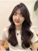 顔まわり/レイヤーカット/韓国/ロングヘア/ベージュ