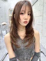 サイン 表参道(SIGN)&nbsp;韓国ヘアーハッシュカットレイヤーカットグレージュブリーチ無し