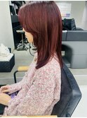 ブリーチなし！ビビッドレッドカラー　美由紀