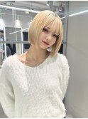 ぱつっとボブでシルエット綺麗に◎