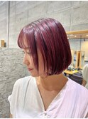ボブスタイル ピンクラベンダー