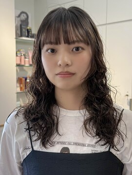 ロンドアンメゾン 原宿(Lond un Maison.) デジタルパーマチェリーブラウンブリーチなし顔周り前髪/原宿