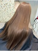 A96透明感ダブルカラーベージュ髪質改善トリートメントロング