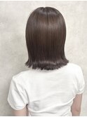 ハイライトカラーくびれヘアアプリコットオレンジ