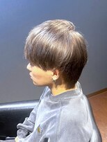 ビーダンディー(Bee dandy)&nbsp;マッシュショートウルフ ブリーチオンカラー グレージュブラウン