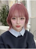 ◎イメチェン前髪ピンクベージュ似合わせカット髪質改善ボブ