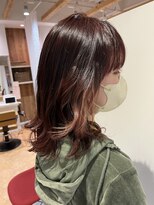 アズール 草加(azule) イルミナカラー ピンクブラウン ゆるふわロング