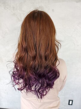 セットアップ 倉敷中庄店(SET-UP) グラデーションカラー ゴールドベージュ×パープル