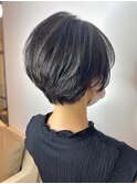 セシルカット×耳かけショートボブココアグレージュ
