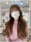 ■ロングヘア 巻き髪スタイル シースルー サイドバング