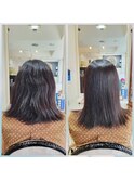 髪質改善酸性ストレート&切りっぱボブカット