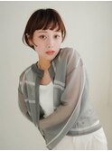 ミディアムヘア/斜めバング/グレージュカラー/甲府駅