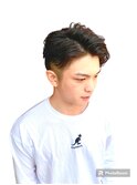 オダギリジョー風メンズパーマナチュラルツーブロックアップ