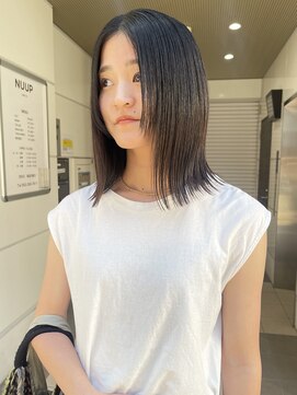 ヌープヘアーアイス(NUUP.hair ici) ストレートパーマ/縮毛矯正/地毛風ストレート/ミディアム/ボブ