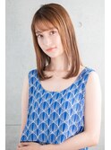 セミロング×ストレート×内巻きワンカール