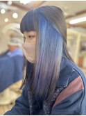 前髪ワイドバングインナーカラーブルームラサキ/塚口/尼崎/大阪