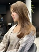 ダブルカラー レイヤーカット 顔まわりカット 韓国ヘア