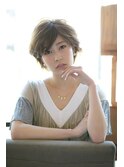 ひし形ショート ベージュ系カラー 大人ボブ【モテナ 豊田 浄水】