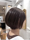 《re view MIRU》丸みショートボブ/オリーブブラウンカラー