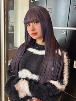 インク サカエ(inq sakae)&nbsp;ケアブリーチ2回/パープルアッシュ/ストレート/艶髪