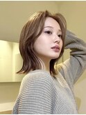 Yハッシュレイヤーボブ/顔周りカット/ミディアムレイヤー韓国