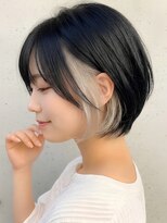 ウィールール 栄町店(WE RULE)&nbsp;インナーカラー艶髪ネイビーグレージュダブルカラー夏カラー