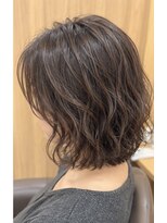 アルファ 深井店(ALPHA)&nbsp;大人可愛いゆるふわウェーブボブ×透明感ブラウン