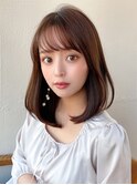 ホワイトグレージュ/前髪パーマ/韓国風/こなれミディ/小顔/美髪
