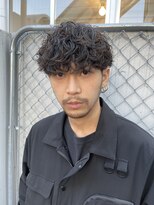 波巻きスパイラルパーマツーブロックマッシュ無造作STYLE