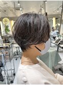 ショート/ハイライト/グレージュ/白髪ぼかし/30代/40代/50代