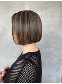 立体感ハイライト×ミニボブ